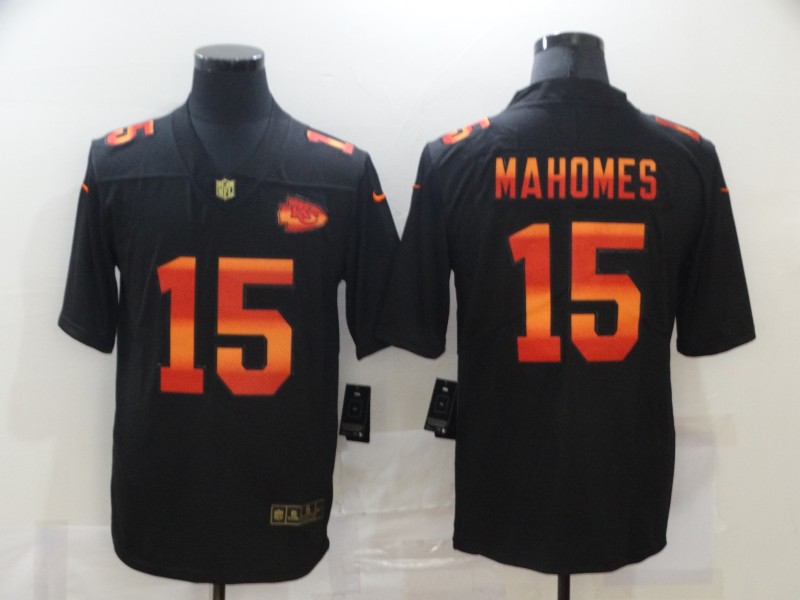 Men's Kansas City Chiefs #15 Patrick Mahomes Black Authentic Jersey